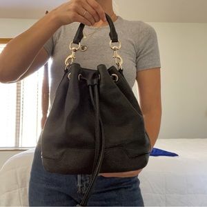 Leather bucket bag
